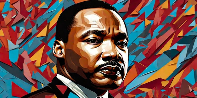 Martin Luther King Jr. sullo sfondo astratto