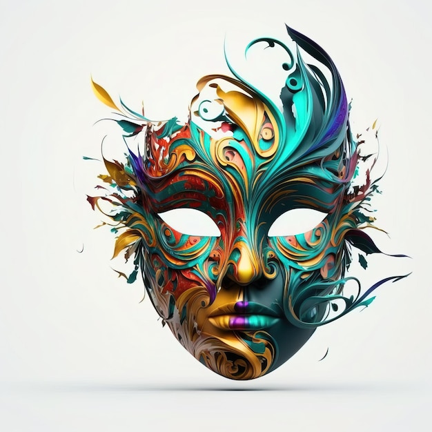 Mas del carnevale, concetto di festival della maschera di progettazione di arte digitale isolato