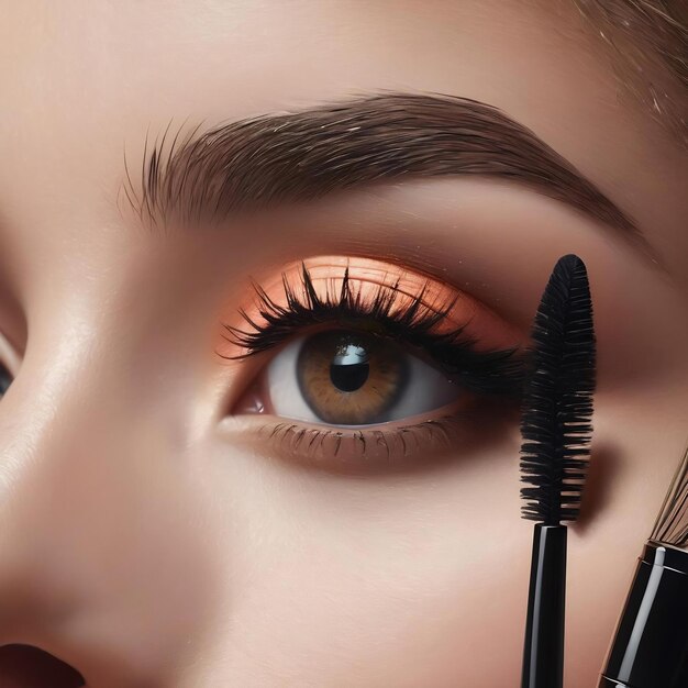 Mascara nero opaco per ciglia o sfondo texture eye liner