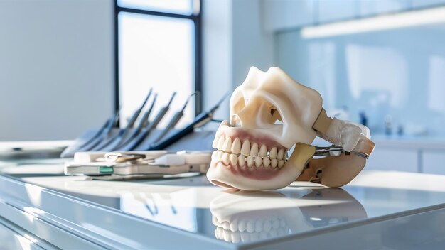 Mascella artificiale nell'ufficio del dentista