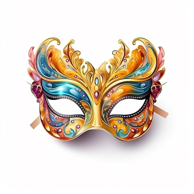 Maschera d'oro per la festa del carnevale