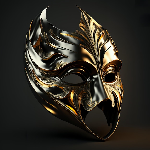 Maschera da cacciatore d'oro su sfondo nero