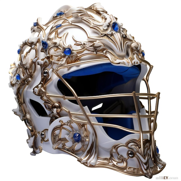 Maschera da hockey isolata su sfondo bianco