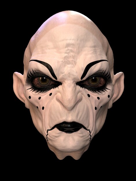 Maschera del cattivo. rendering 3d