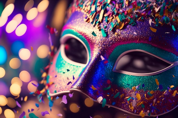 Maschera di carnevale colorata maschera di carnevale baldoria festaiolo L'accessorio iniziò ad essere utilizzato solo nelle feste.