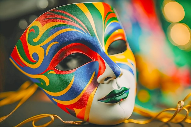 Maschera di carnevale colorata maschera di carnevale baldoria festaiolo L'accessorio iniziò ad essere utilizzato solo nelle feste.