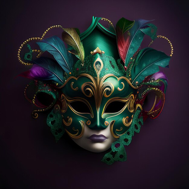 Maschera di carnevale del martedì grasso Ai arte generativa