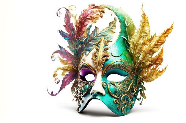 Maschera di carnevale isolata su fondo bianco