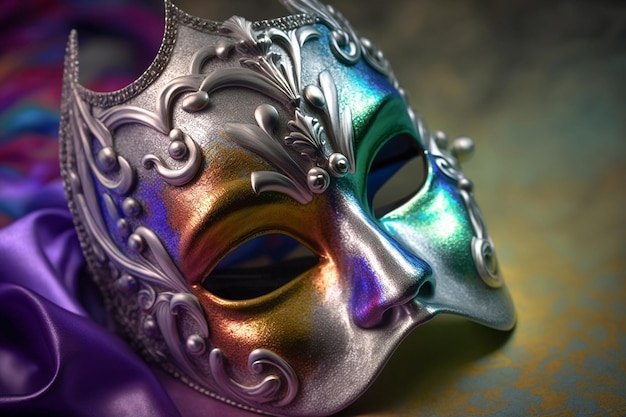 Maschera di carnevale moderna e colorata Il carnevale è una festa popolare che si svolge ogni anno su un diffe