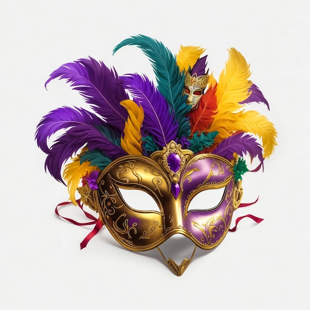 Maschera di carnevale su bianco