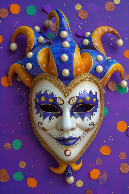 Maschera di carnevale veneziana su sfondo scuro Concetto di festa di carnevale Sfondi festivi