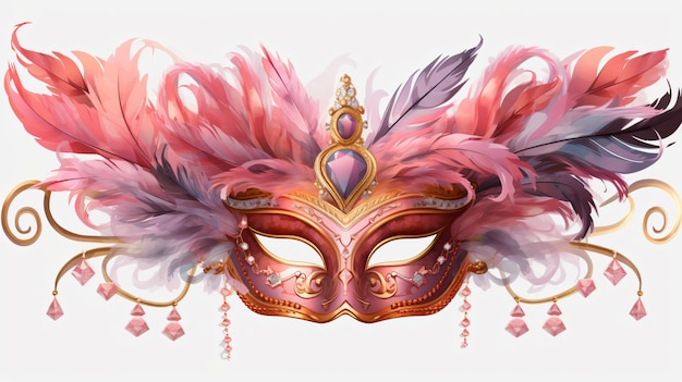 Maschera di carnevale veneziano con piume