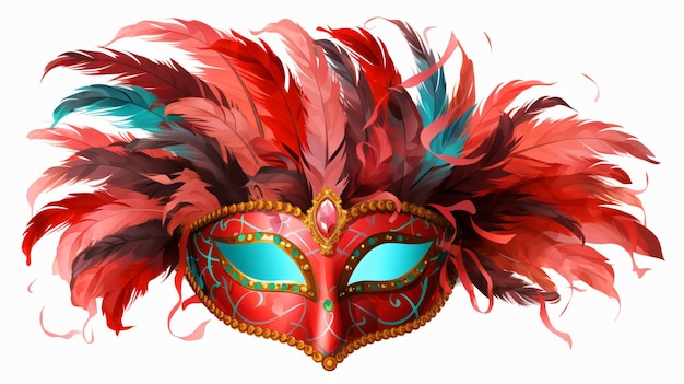 Maschera di carnevale veneziano con piume