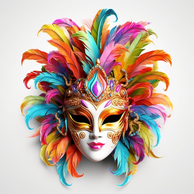 Maschera di Mardi Gras PNG sullo sfondo bianco