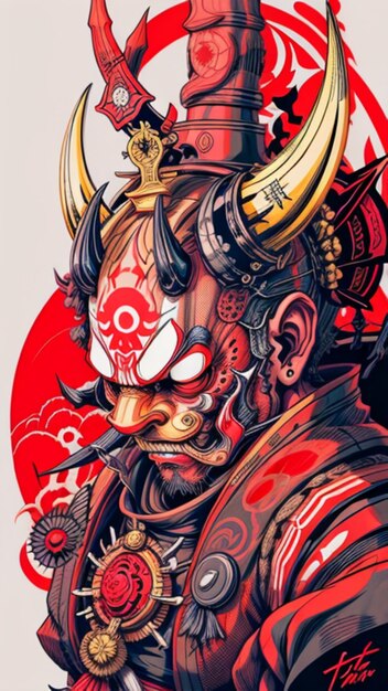 Maschera in stile Hannya da 0mib illustrator capolavoro di alta qualità 8k ad alta risoluzione