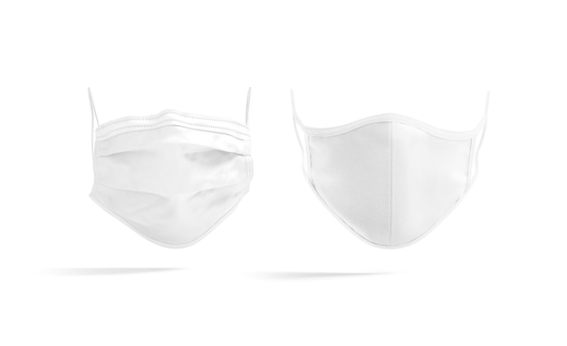 Maschera medica bianca e di tessuto copertura protettiva usa e getta e cotone bendaggio per il viso per la quarantena