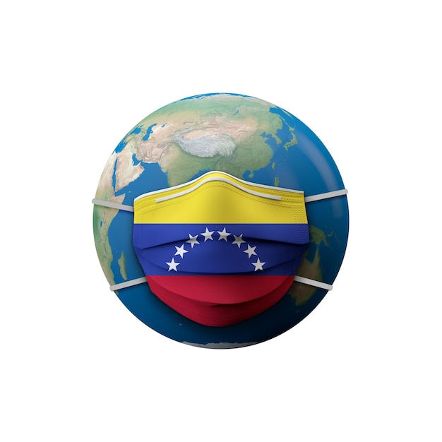 Maschera medica protettiva bandiera venezuelana d rendering