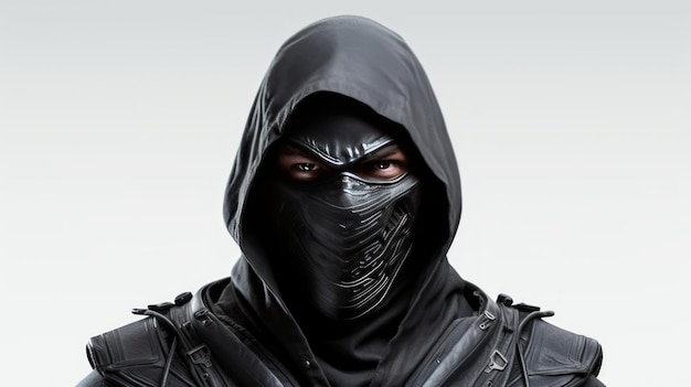 Maschera Ninja isolata su sfondo bianco