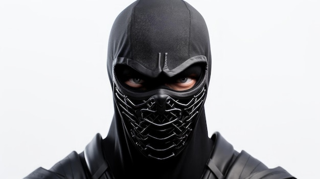 Maschera Ninja isolata su sfondo bianco