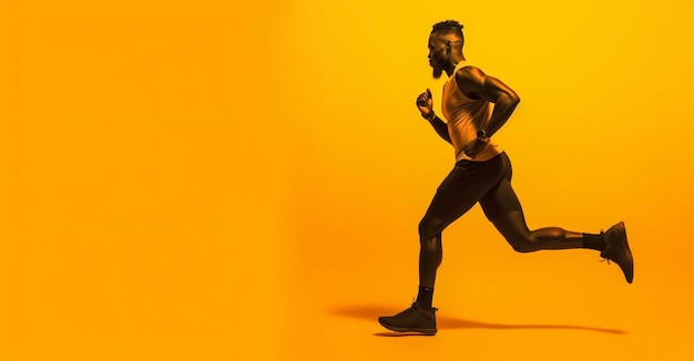 Maschio velocità sport nero allenamento atletico movimento corsa corridore veloce uomini IA generativa