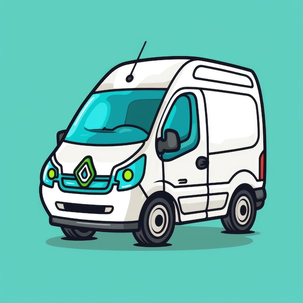 Mascotte del furgone per la pulizia dei tappeti per un logo aziendale AI generativa