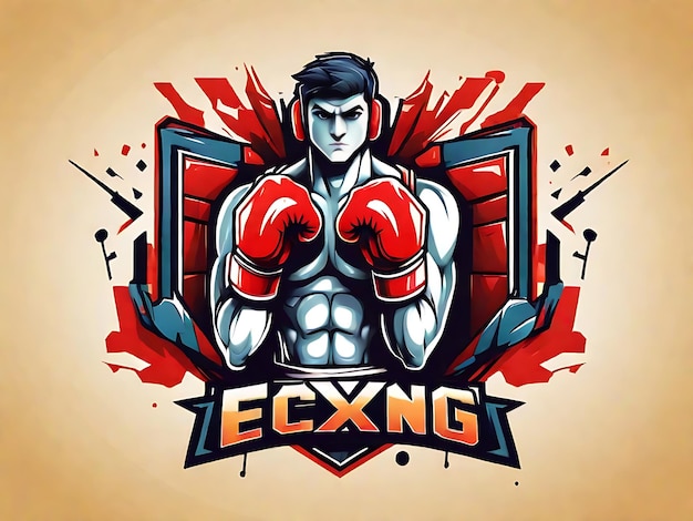 Mascotte della mano di boxe vettoriale dinamico un design creativo del logo Esport