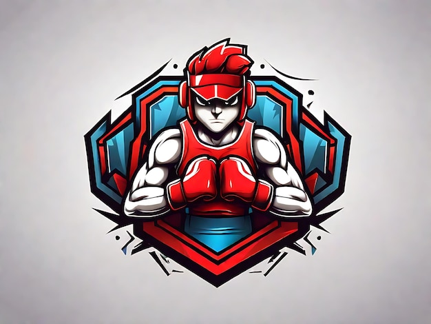 Mascotte della mano di boxe vettoriale dinamico un design creativo del logo Esport