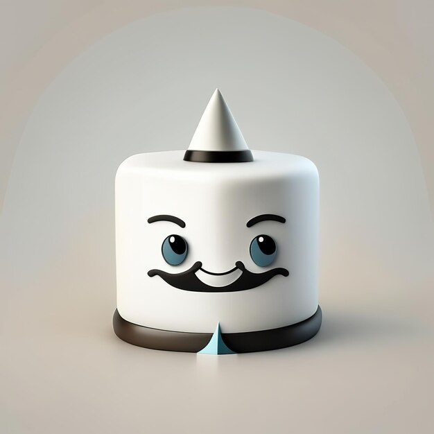 Mascotte della torta di compleanno minimalista IA generativa