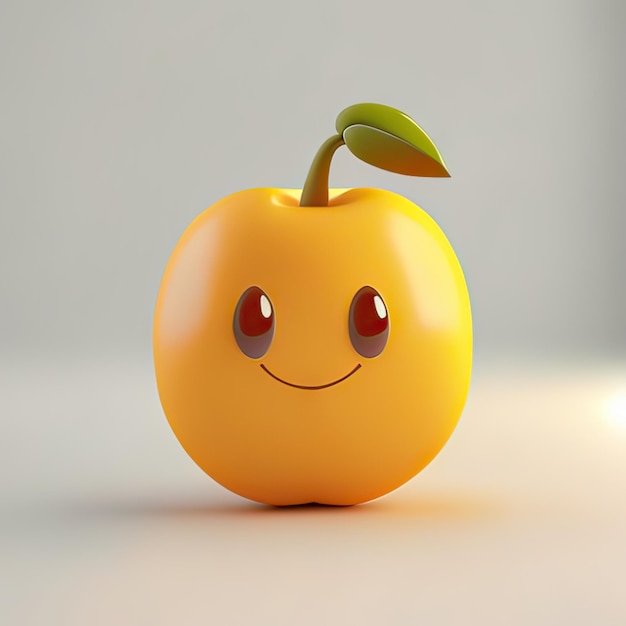 Mascotte di frutta felice e divertente AI generativa