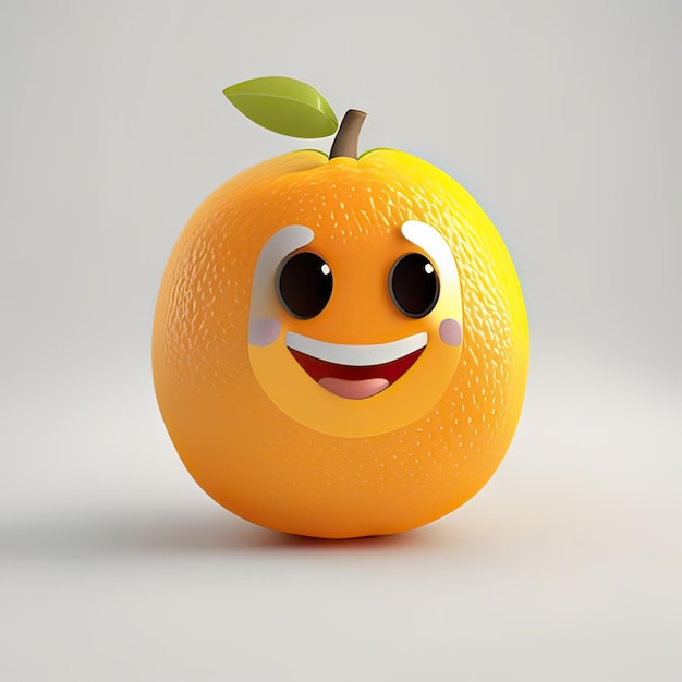 Mascotte di frutta felice e divertente AI generativa