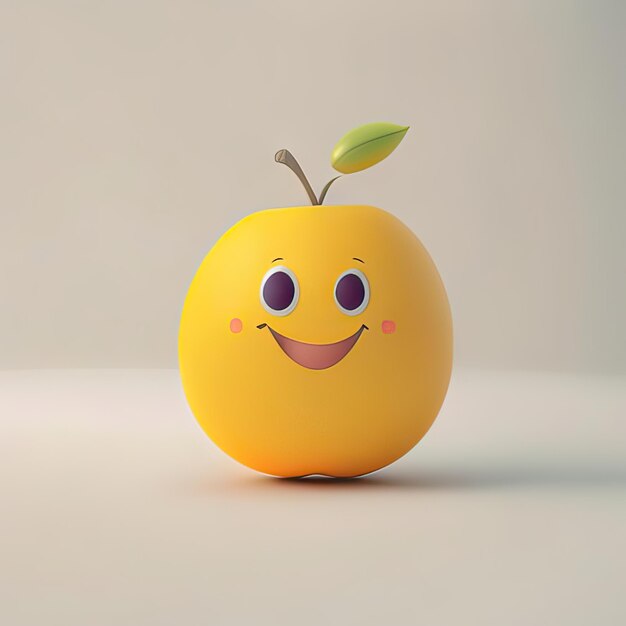 Mascotte di frutta felice e divertente AI generativa