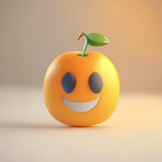 Mascotte di frutta felice e divertente AI generativa