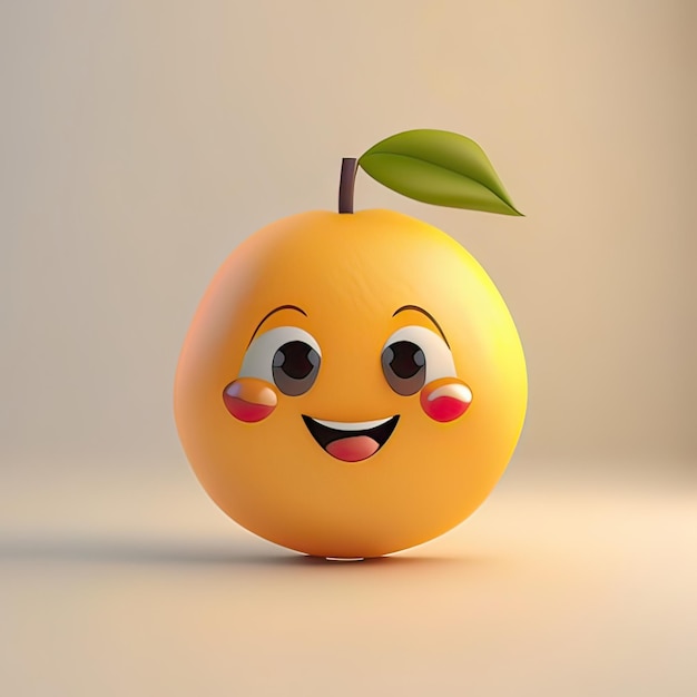 Mascotte di frutta felice e divertente AI generativa