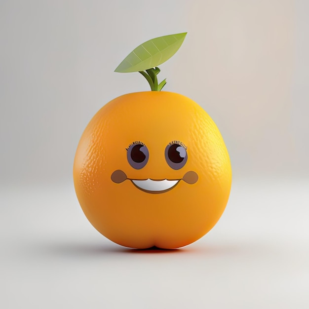 Mascotte di frutta felice e divertente AI generativa