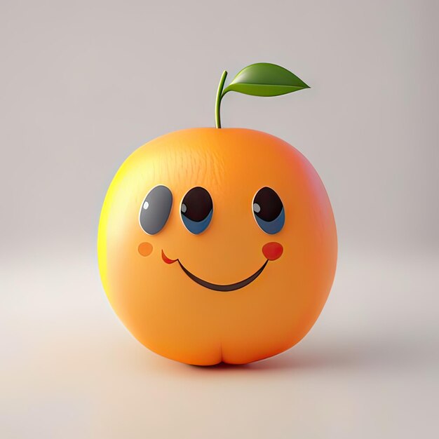 Mascotte di frutta felice e divertente AI generativa