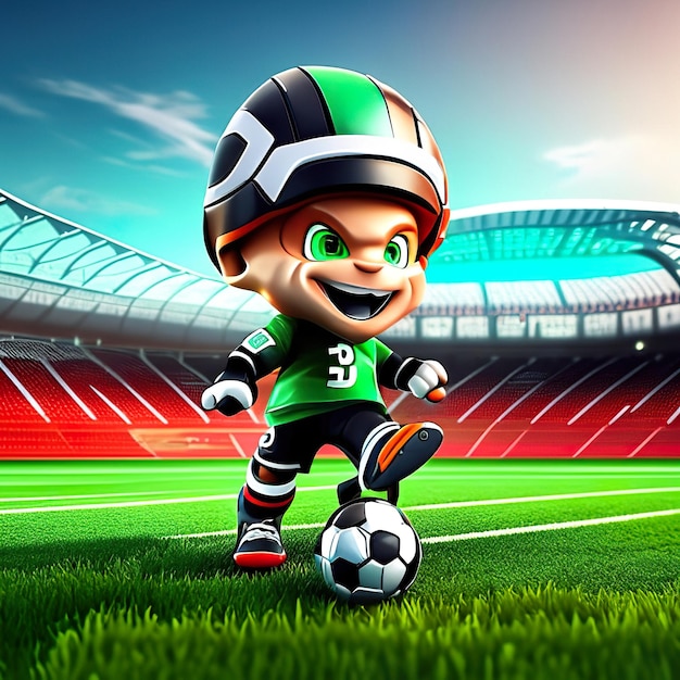 Mascotte di personaggi di calcio in 3D Generative AI