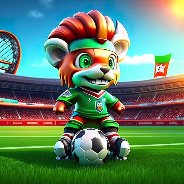 Mascotte di personaggi di calcio in 3D Generative AI