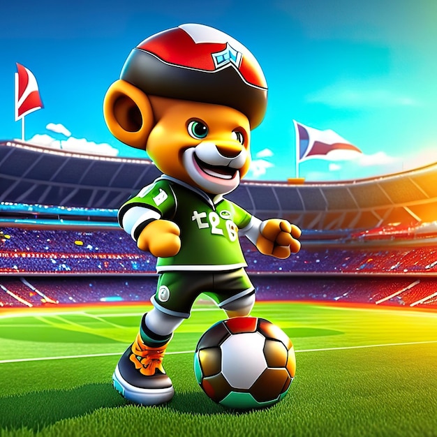 Mascotte di personaggi di calcio in 3D Generative AI