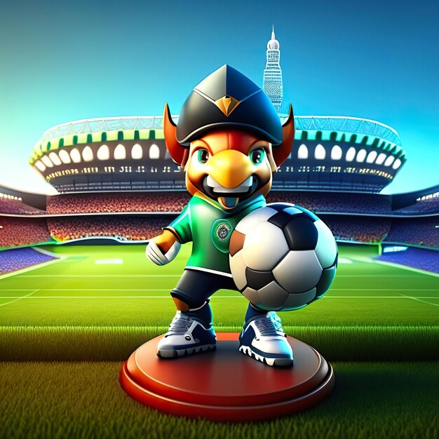 Mascotte di personaggi di calcio in 3D Generative AI