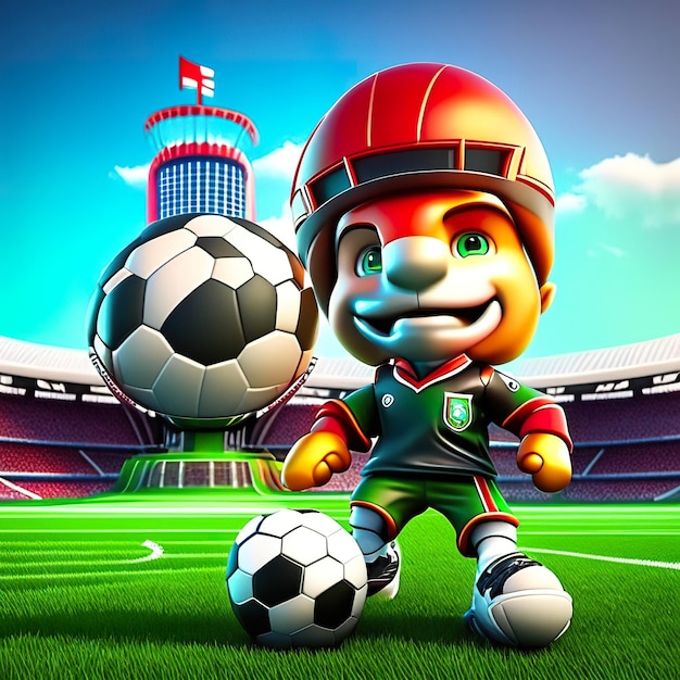 Mascotte di personaggi di calcio in 3D Generative AI