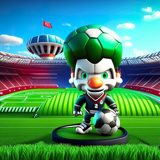 Mascotte di personaggi di calcio in 3D Generative AI