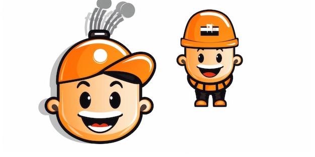Mascotte elettricista per una line art del logo aziendale IA generativa
