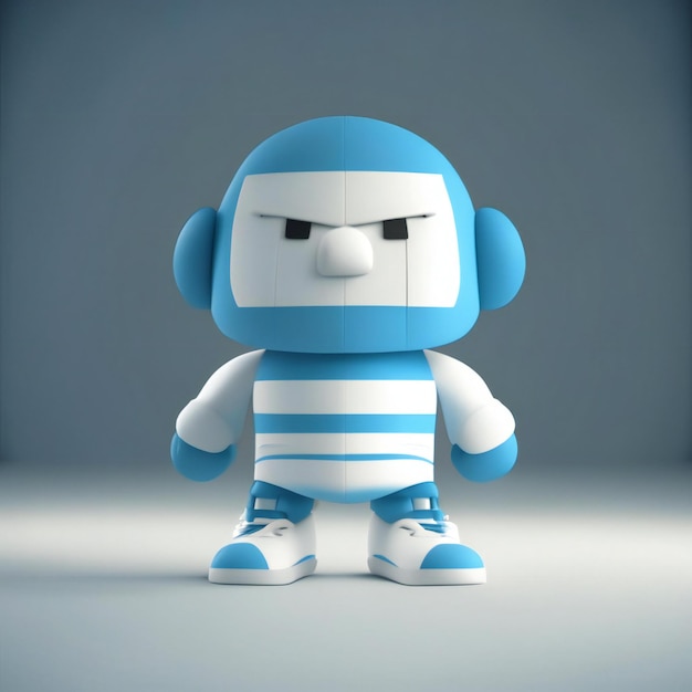 Mascotte nei colori blu e bianco AI generativa