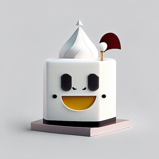 Mascotte torta minimalista IA generativa