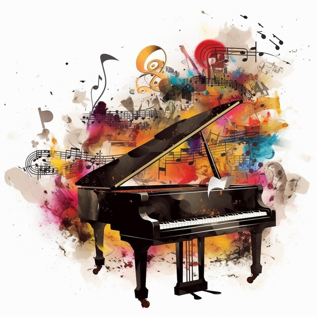 Mashup art colorato per pianoforte