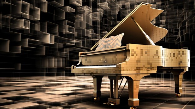 Mashup art colorato per pianoforte