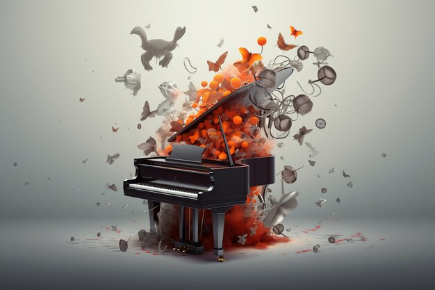 Mashup art colorato per pianoforte