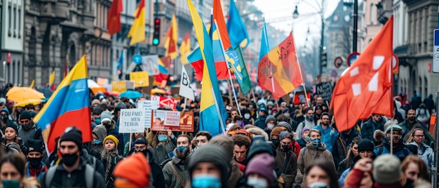 Massiva protesta a Berna contro l'aggressione russa in Ucraina Migliaia di persone si sono radunate con striscioni