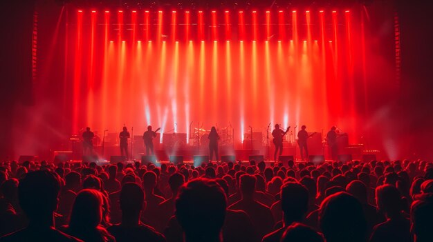 Massive luci del palco della festa, concerti dal vivo, festival musicale estivo.