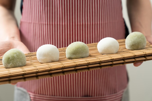 Matcha giapponese e dessert mochi o daifuku originale